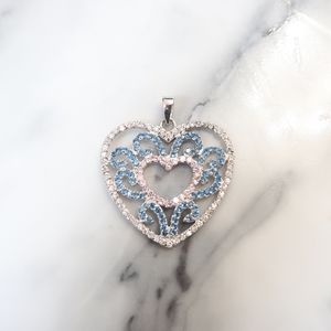 Sterling silver cubic zirconia heart pendant